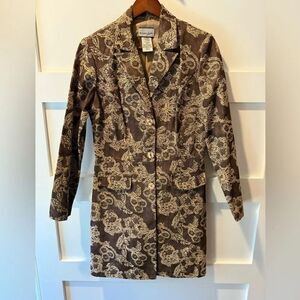 Vintage Breakin Loose brown jacquard button down jacket size 8